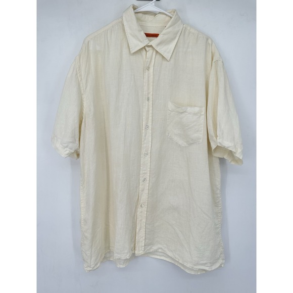 Martin Gordon Other - Martin Gordon 100% Linen Shirt XL Ivory Button Up Short Sleeve Coastal‎ Resort